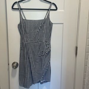 Navy gingham Abercrombie wrap sundress, small tall